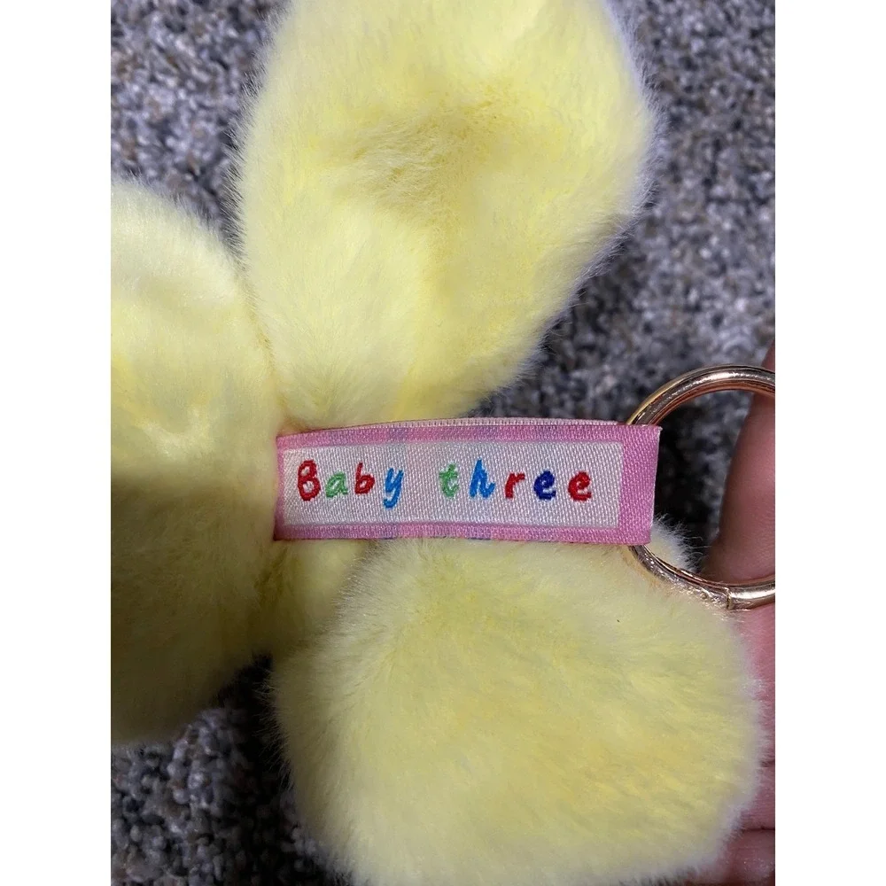 Baby Three Yellow Bunny Plush Doll Keychain Yiwu First Rigorous Art Toy